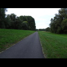 Fahrradweg entlang des Rheindamms